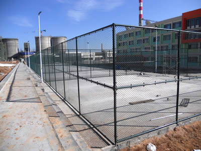 Anti-intruder fence be used to encircle into several cages in front of a building.