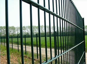 Green double wire fencing offers high security for farmland