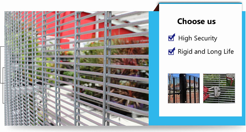 A piece of gray 358 mesh fence with a combination of features: high security and rigid and long service life.