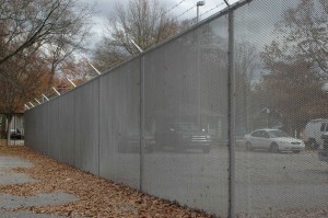 A cover of mini chain link high security fence